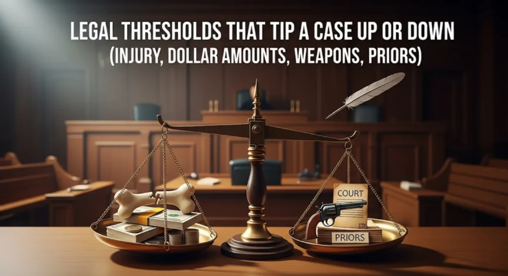 Legal Thresholds That Tip a Case Up or Down (Injury, Dollar Amounts, Weapons, Priors)