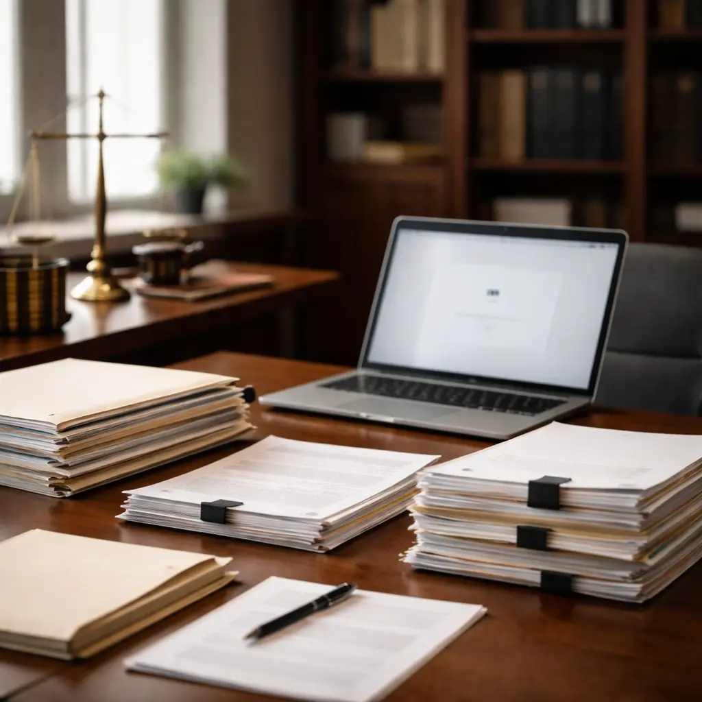 organized desk after completing subpoena response process