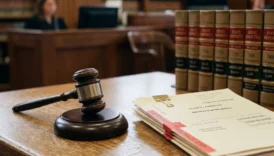 court order document with judge gavel on desk