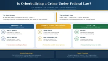 is cyberbullying a crime under federal law diagram showing federal state and school legal framework