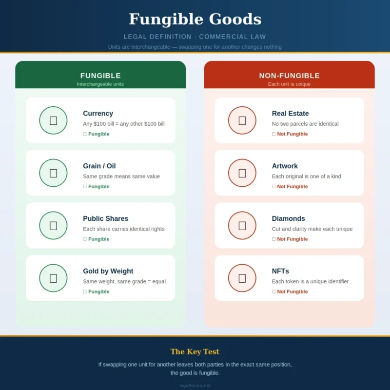 Fungible Goods Definition and Meaning Diagram