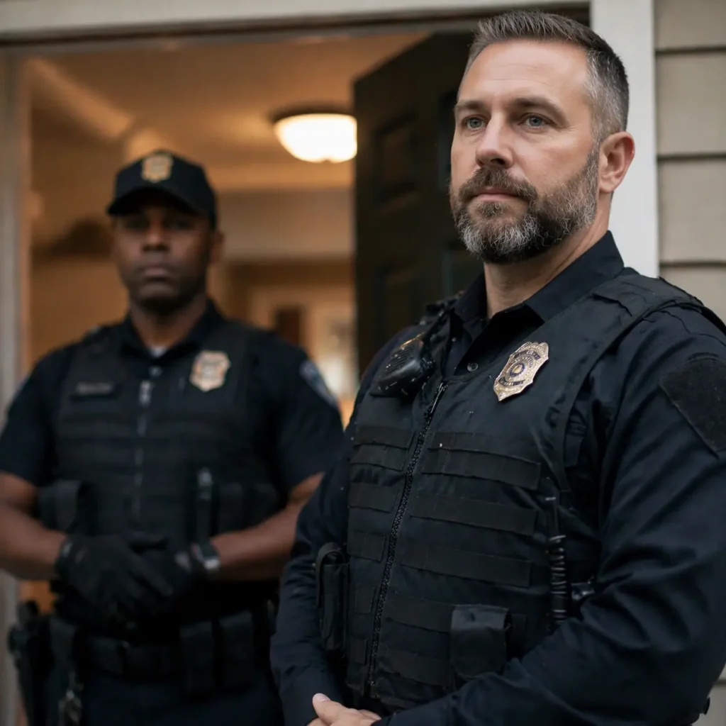 law enforcement officers executing a warrant at a residence