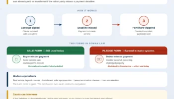 Lex commissoria meaning and definition diagram