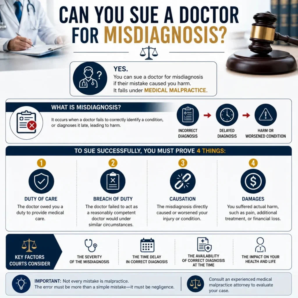 Infographic for Can You Sue a Doctor for Misdiagnosis