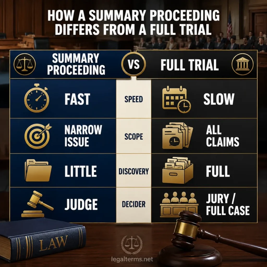 How a Summary Proceeding Differs From a Full Trial