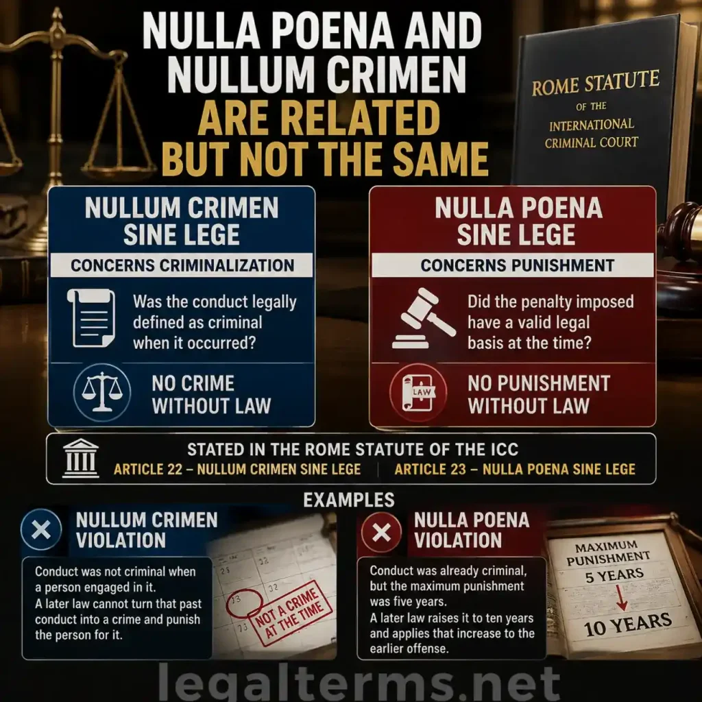 Nulla Poena and Nullum Crimen Are Related but Not the Same
